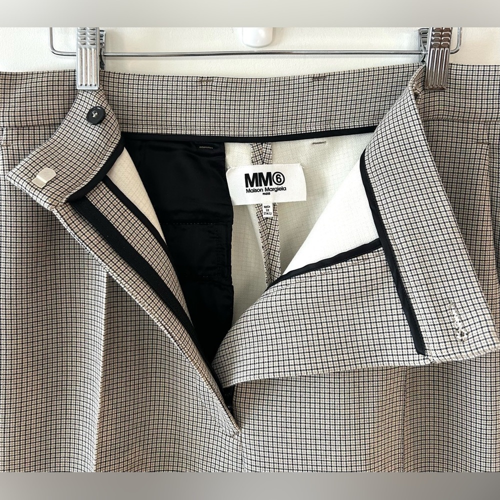 MAISON MARGIELA MM6 Micro Plaid Straight Cut Trousers | Size 46 | Made in Italy - Picture 4 of 12